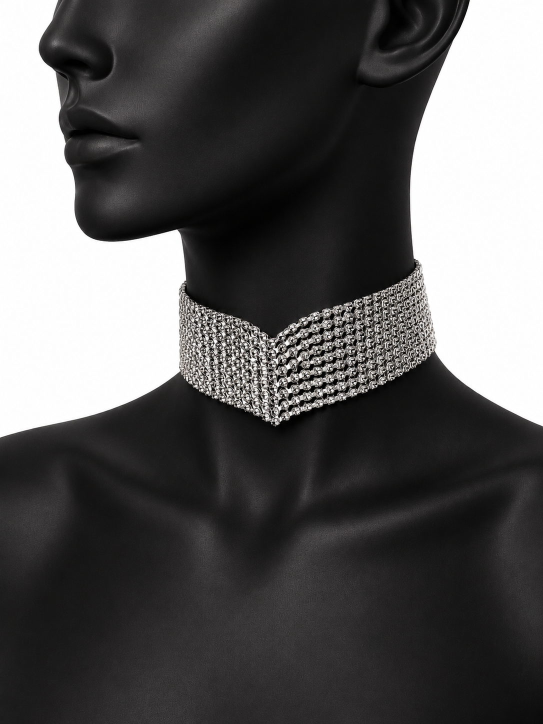 Silver Crystal Edge Choker