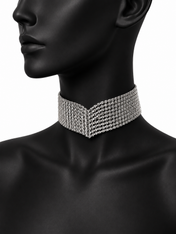 Silver Crystal Edge Choker