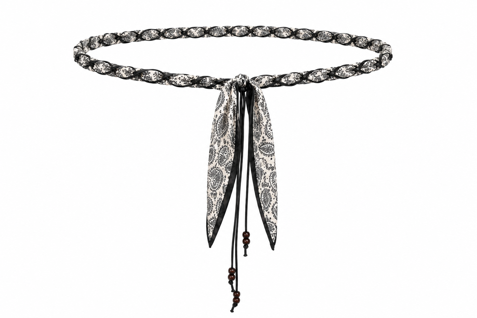 Black Bandana Braided Belt