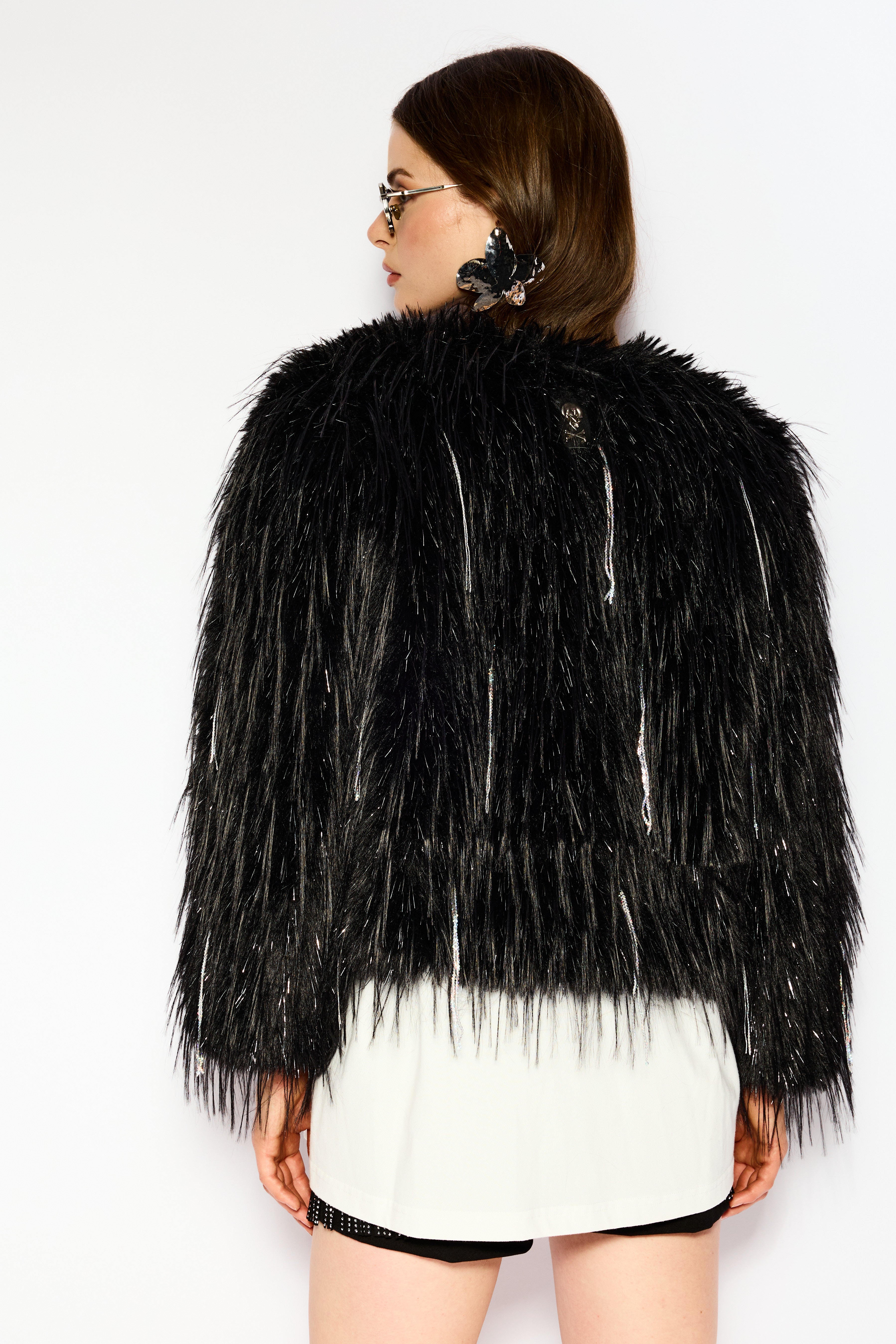 Raven fur coat