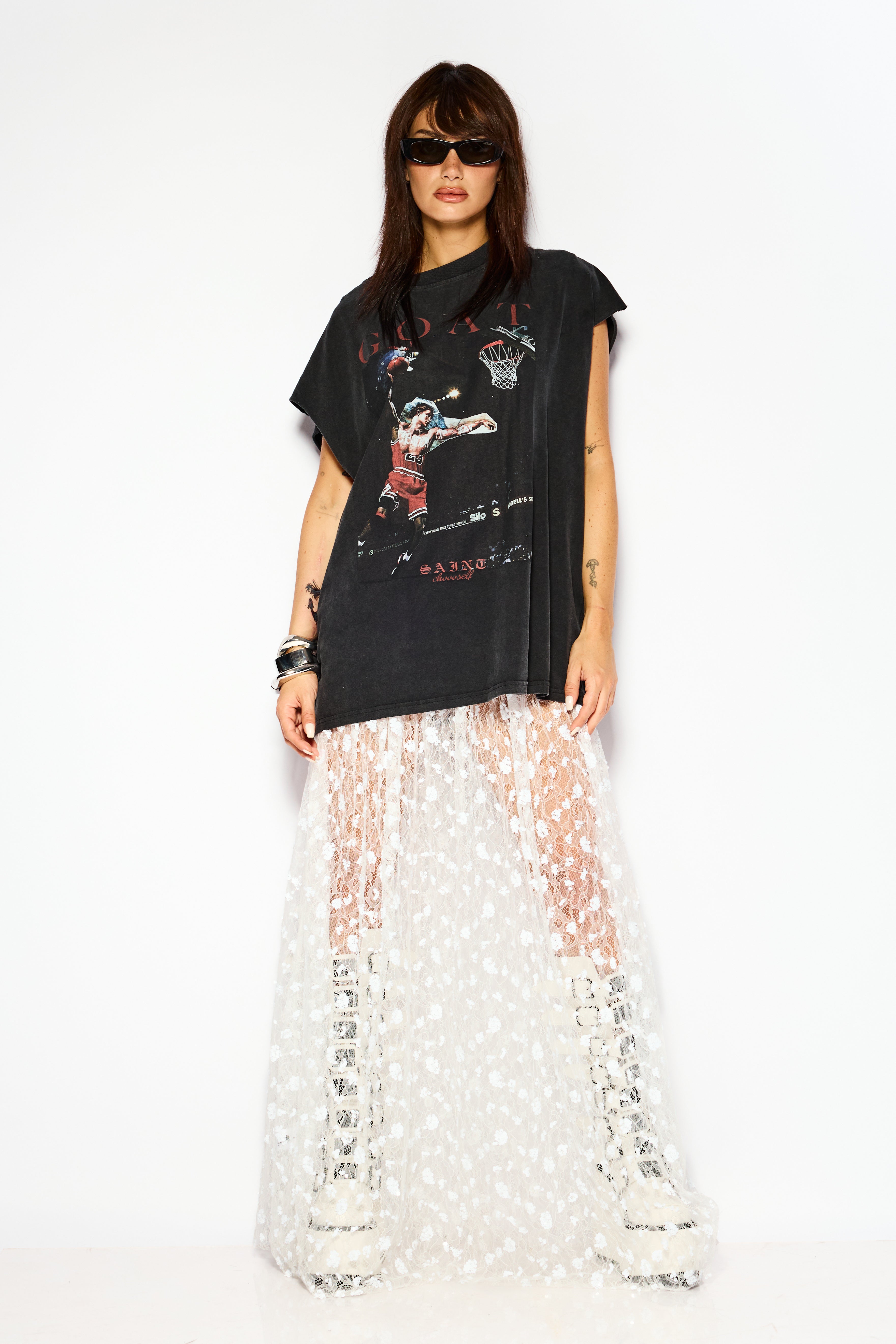 Sequin veil skirt
