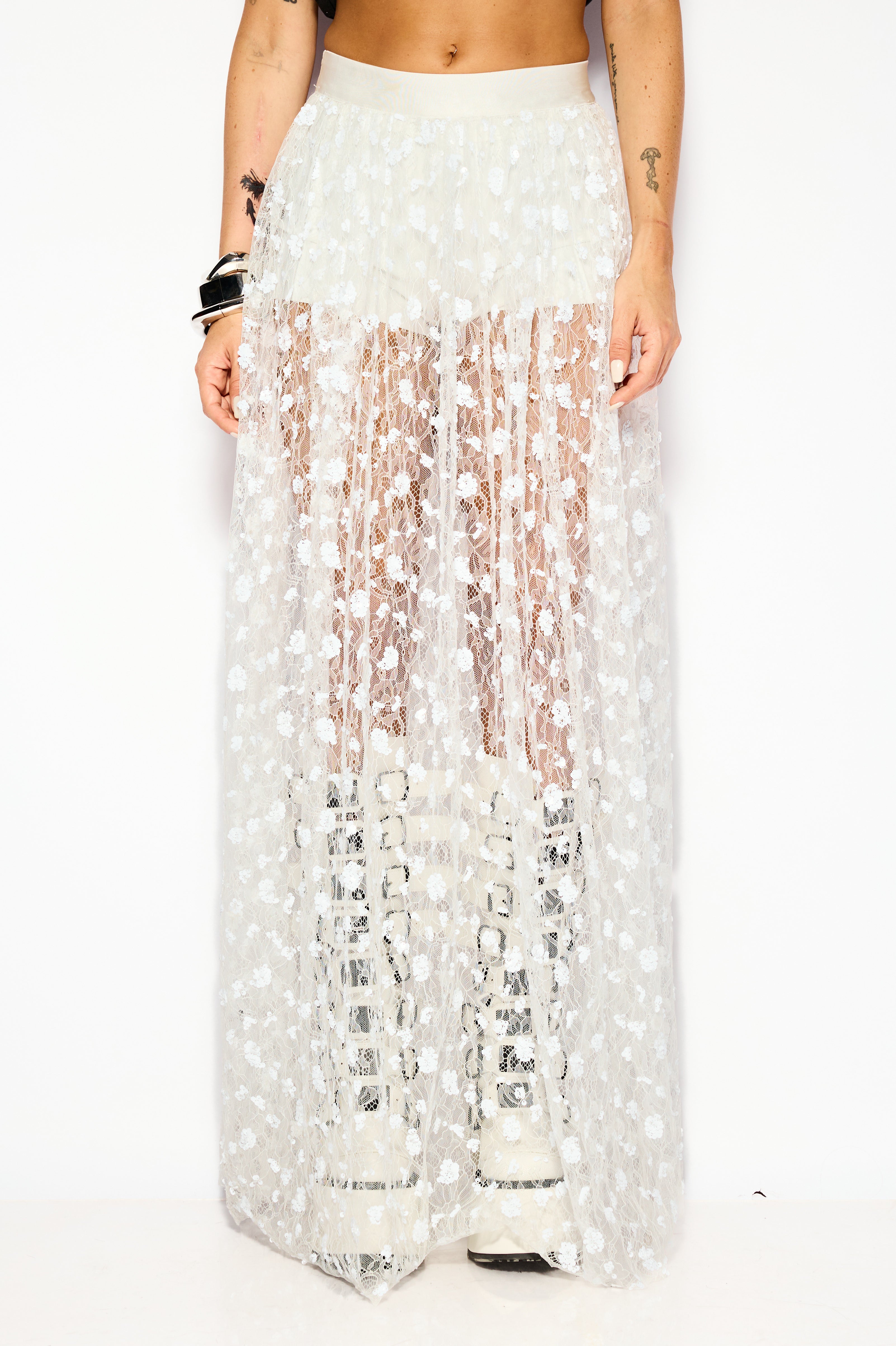 Sequin veil skirt