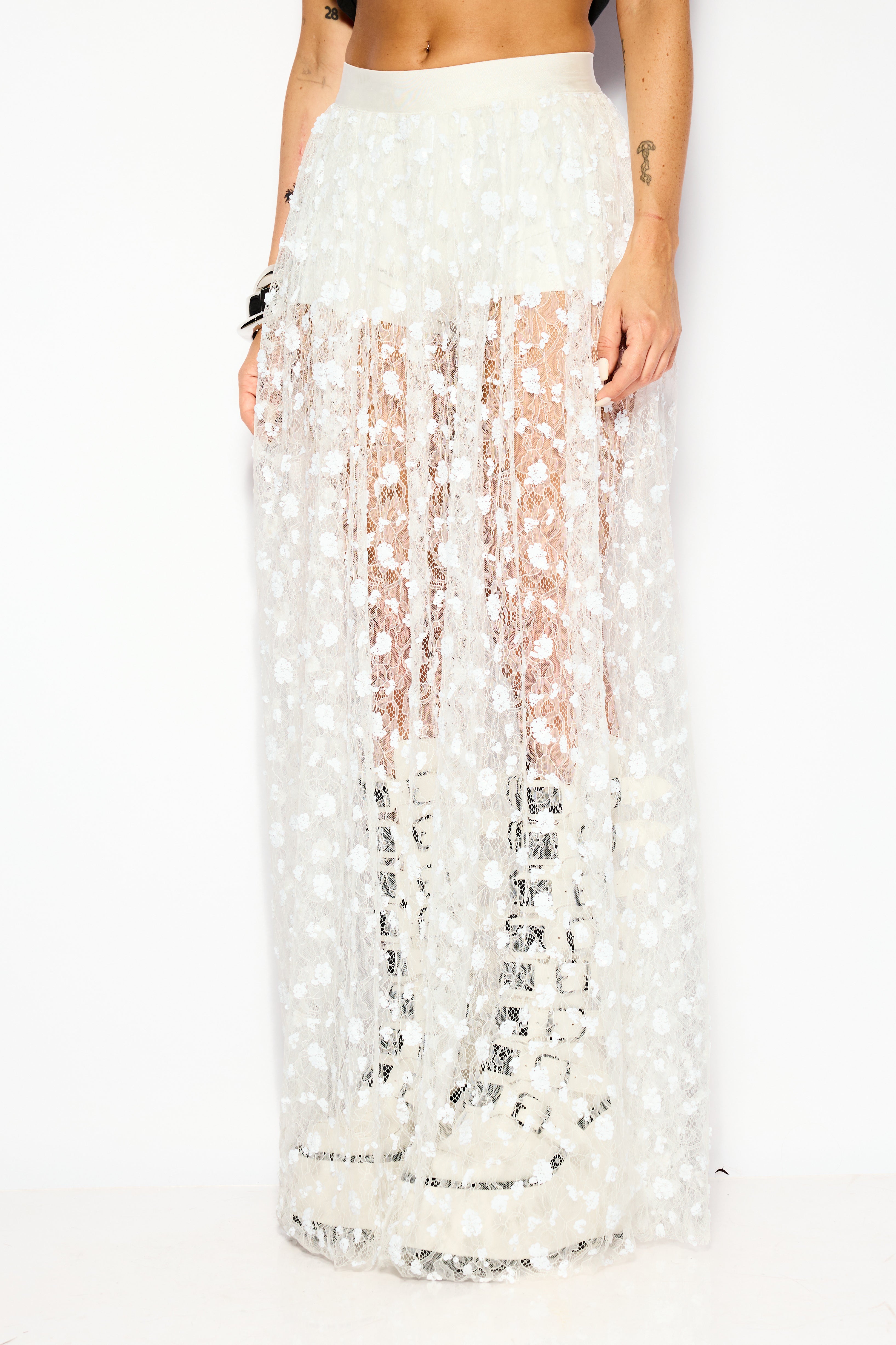 Sequin veil skirt