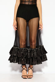 Sheer ruffle skirt