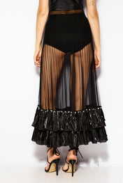 Sheer ruffle skirt