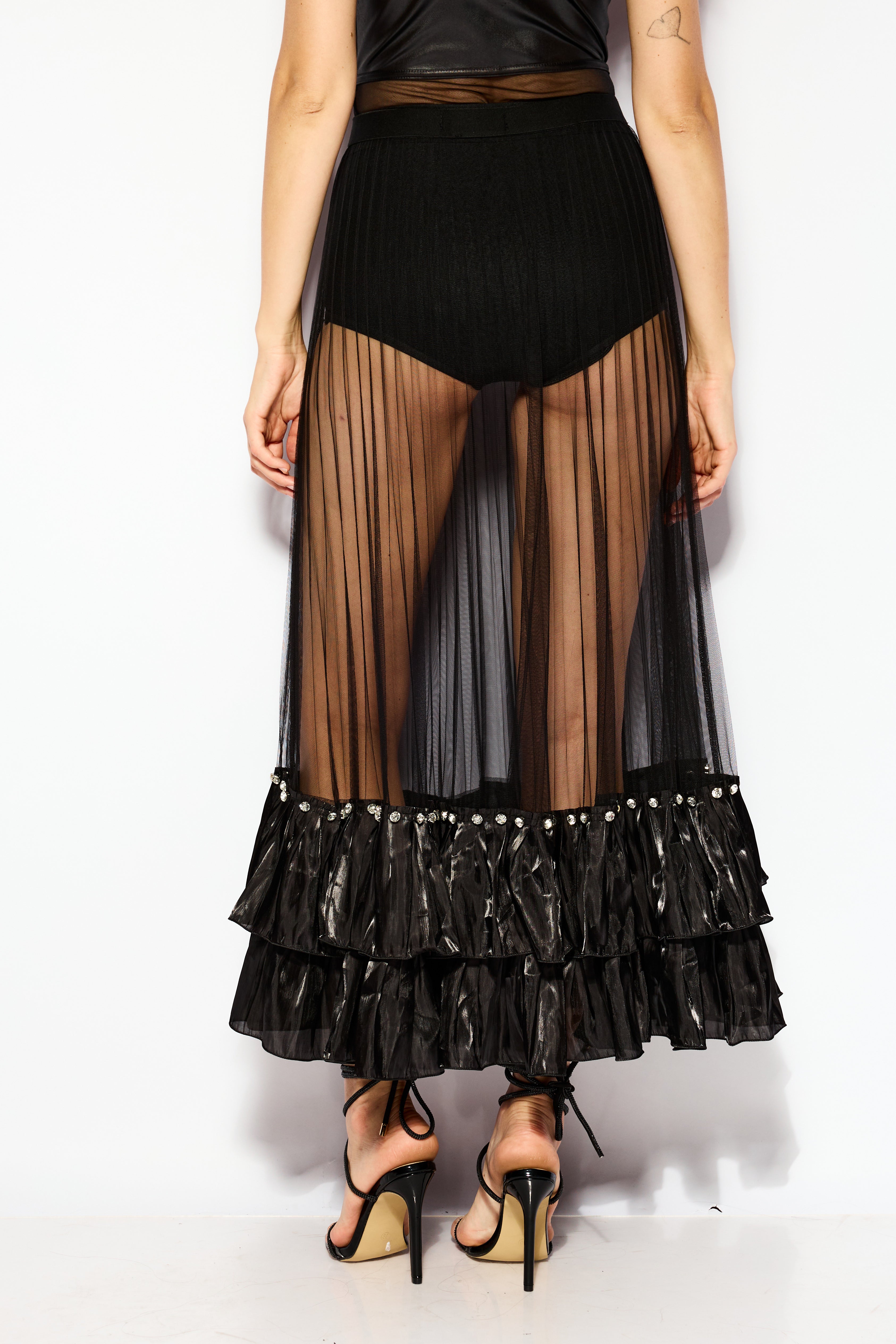 Sheer ruffle skirt