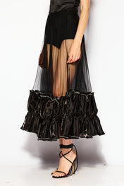 Mesh drama skirt