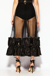 Mesh drama skirt