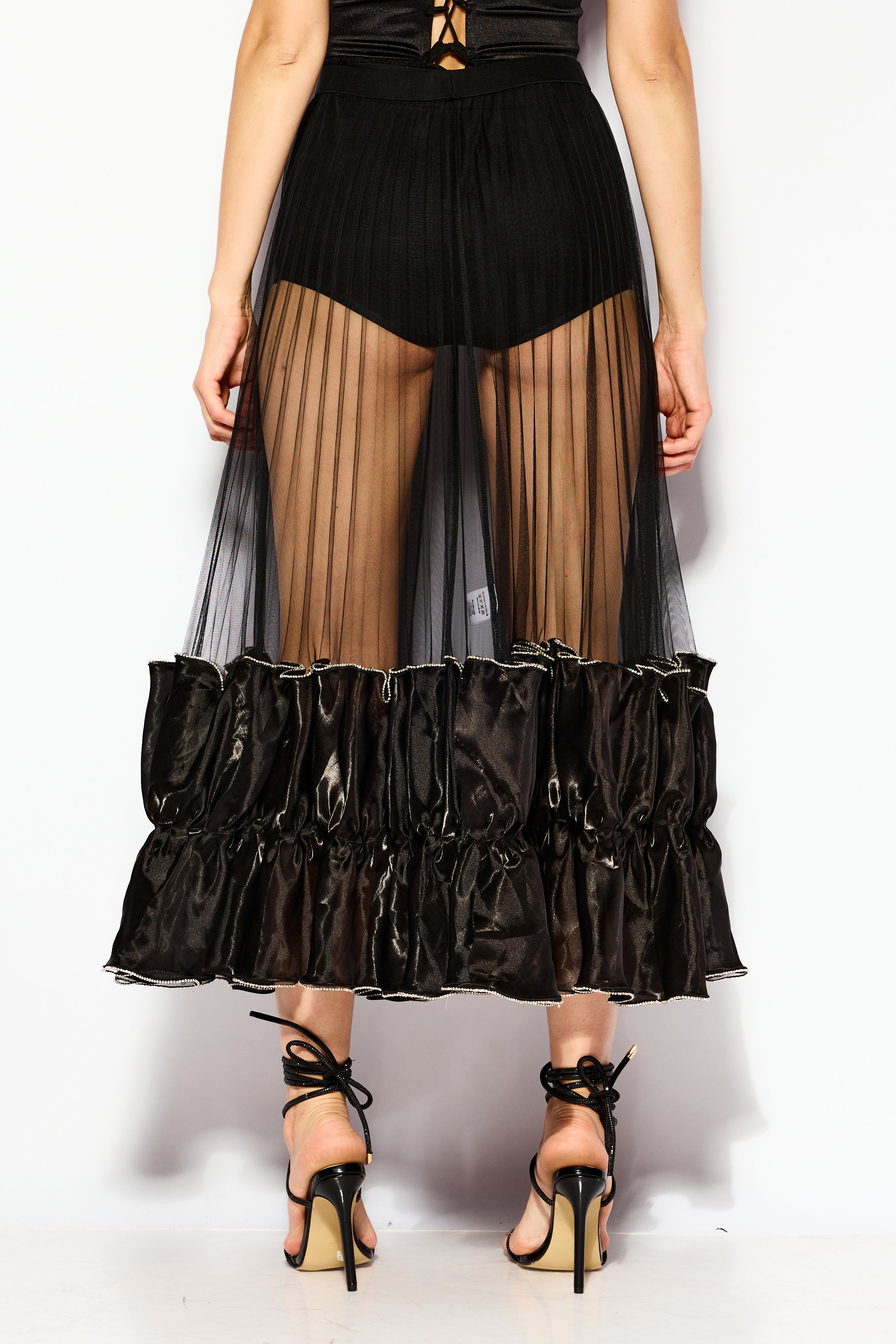 Mesh drama skirt