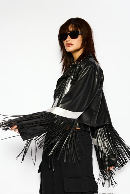 Fringe biker jacket