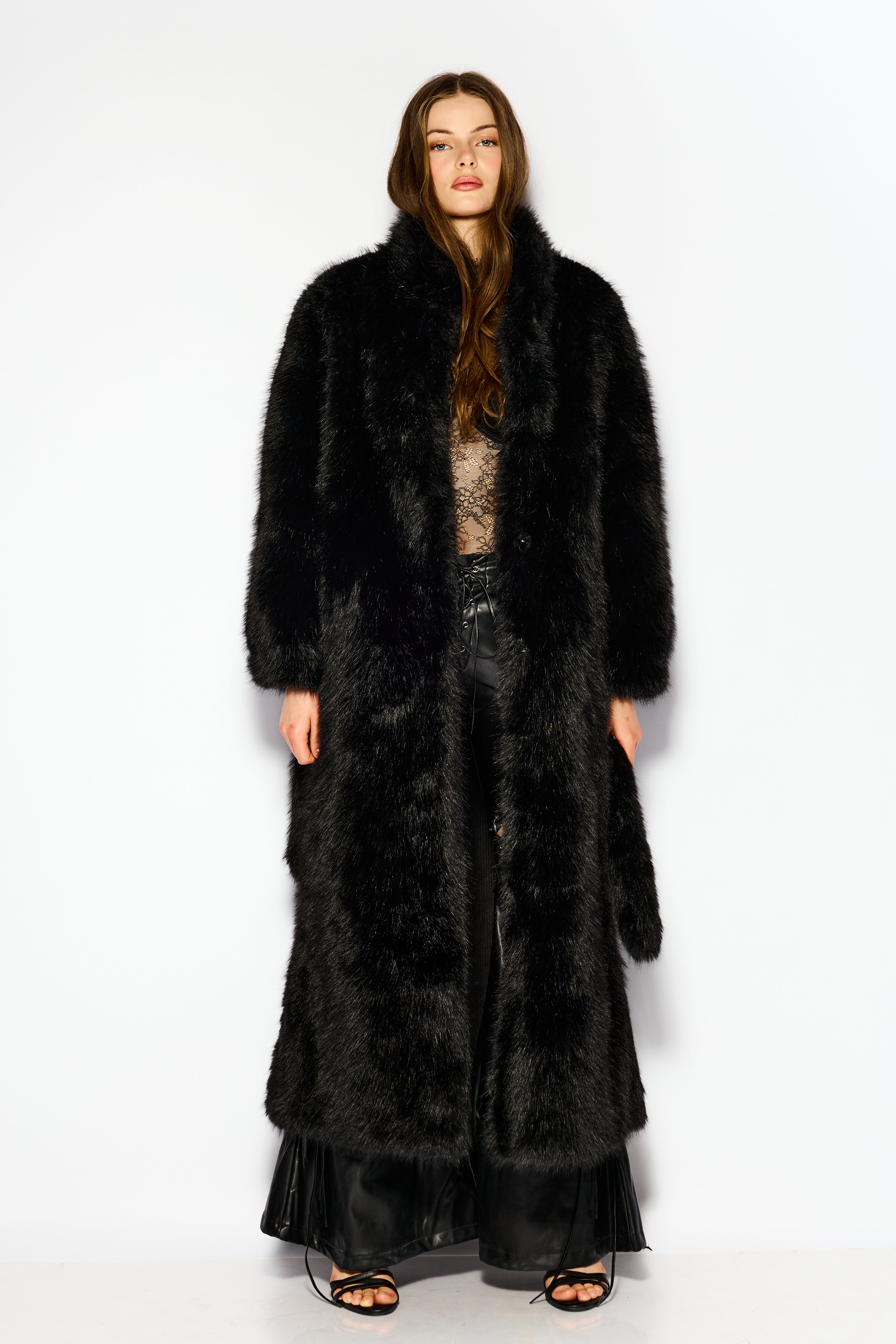 Fur maxi coat