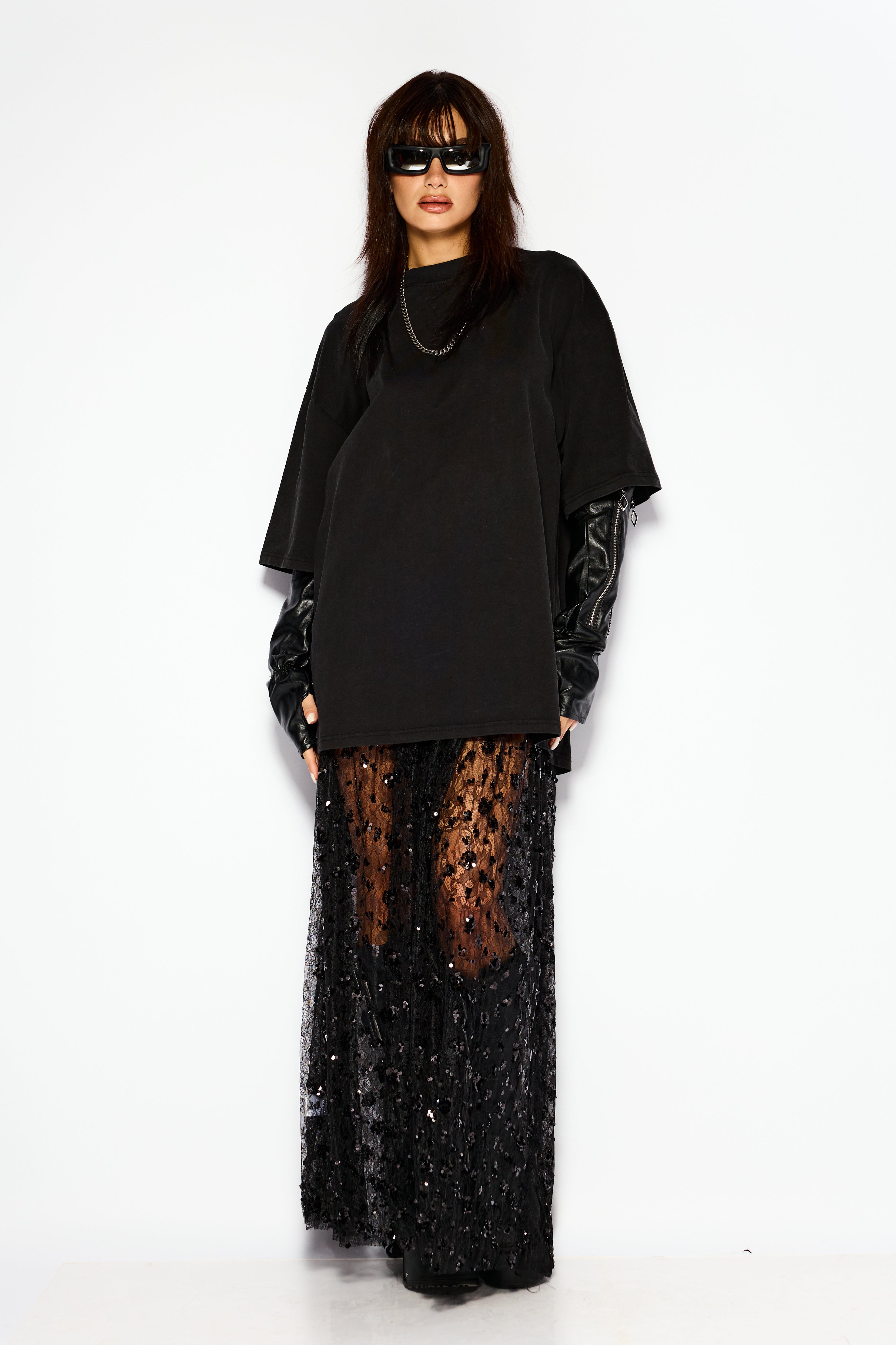 Sequin veil skirt