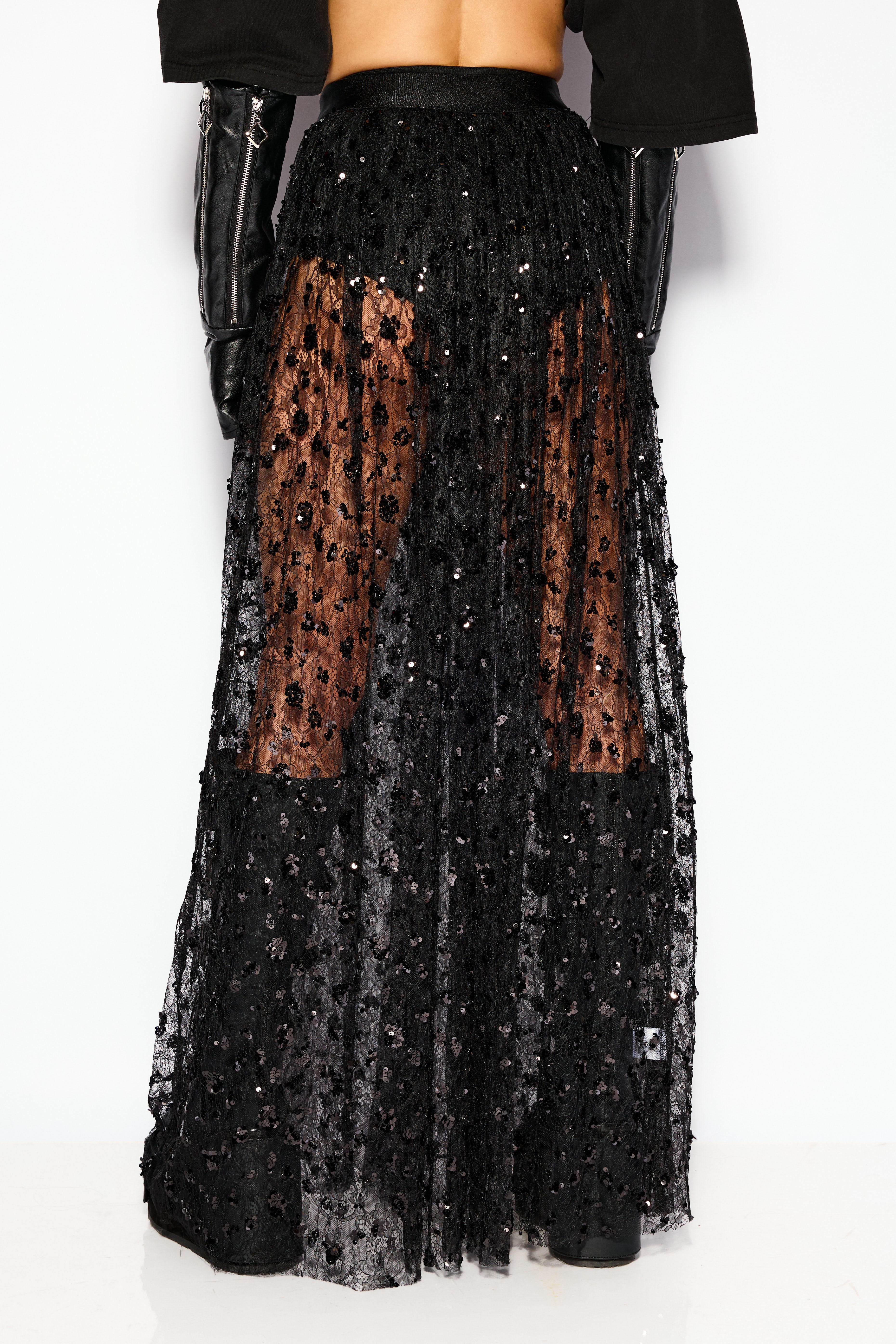 Sequin veil skirt