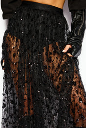 Sequin veil skirt
