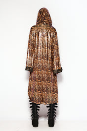 Bronze leopard kimono