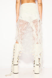 Layered fringe maxi skirt
