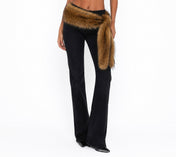 Brown/Black Luxe Faux Fur Scarf