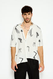 Abstract print resort shirt