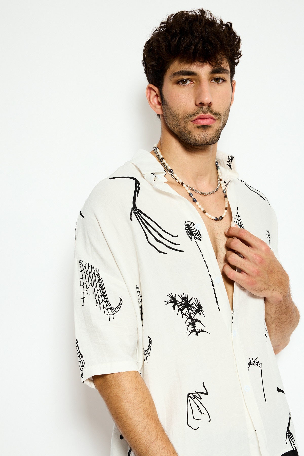 Abstract print resort shirt