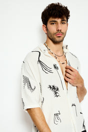 Abstract print resort shirt