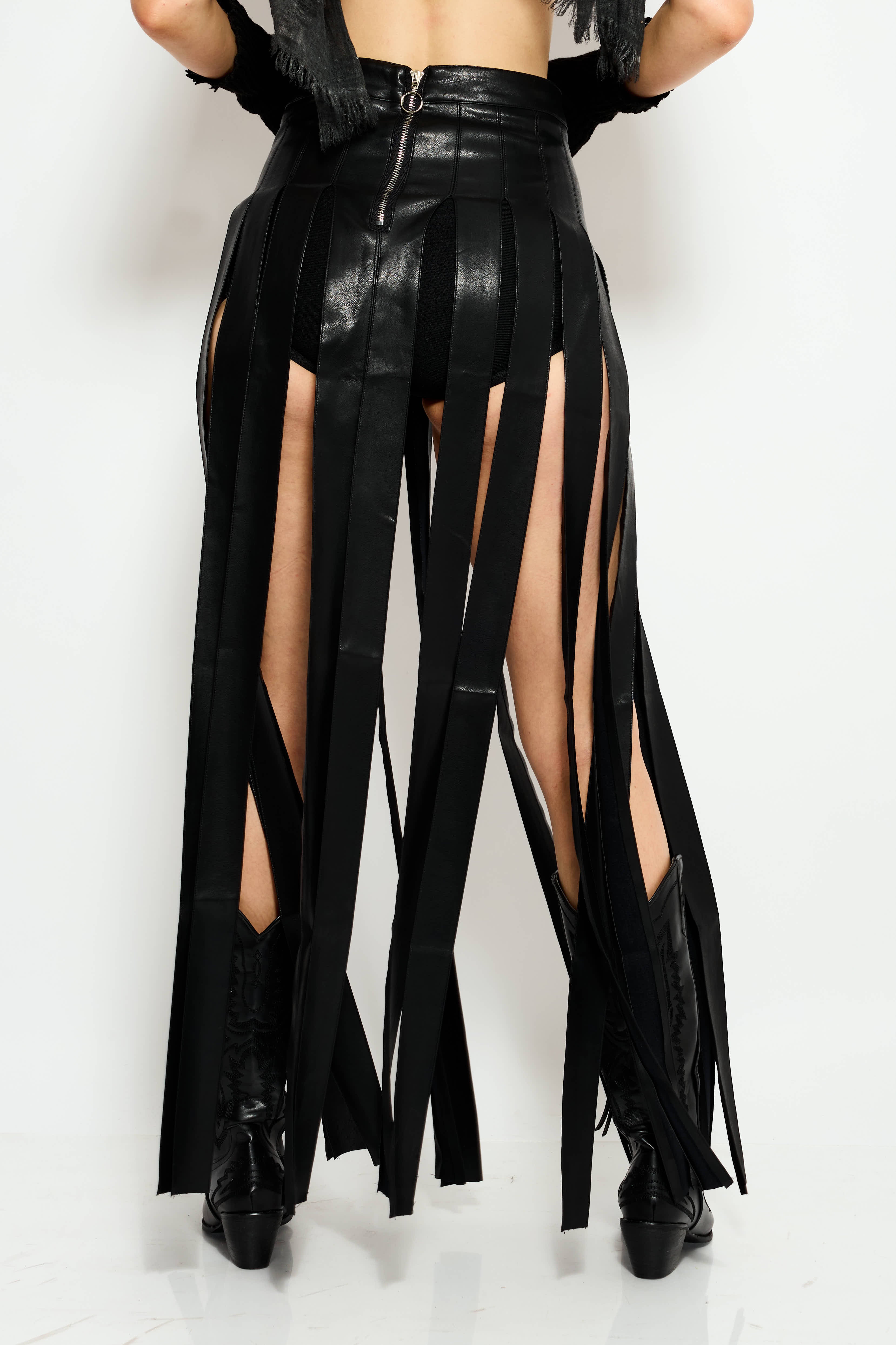 Black High slit maxi skirt