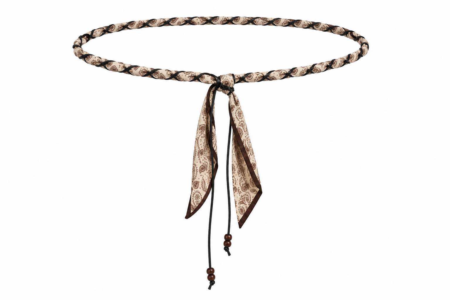 White Bandana Braided Belt