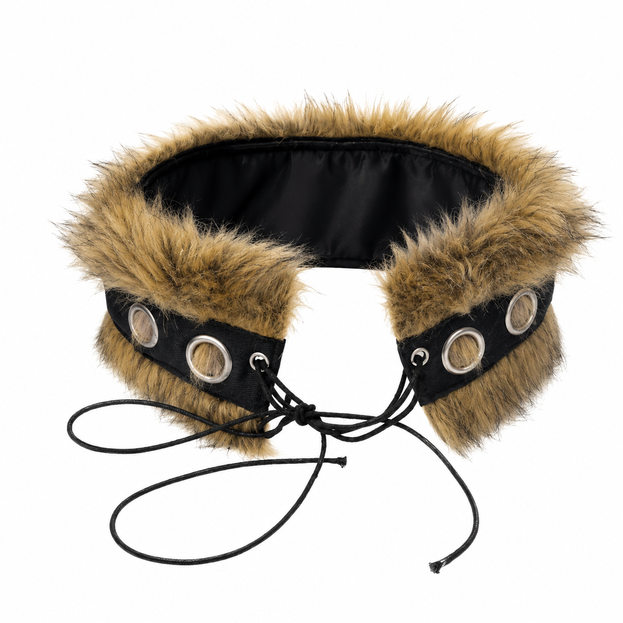 Faux Fur Lace- Up Belt