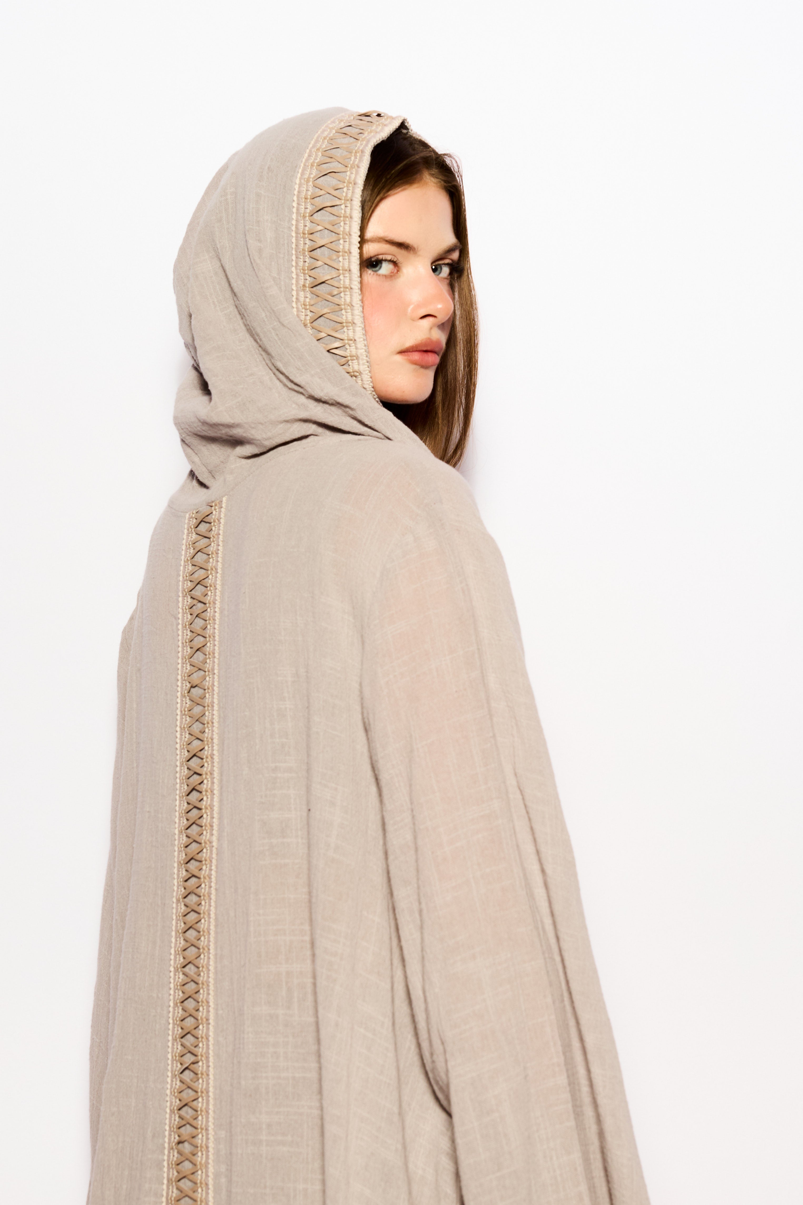 Gray Coven hood kimono