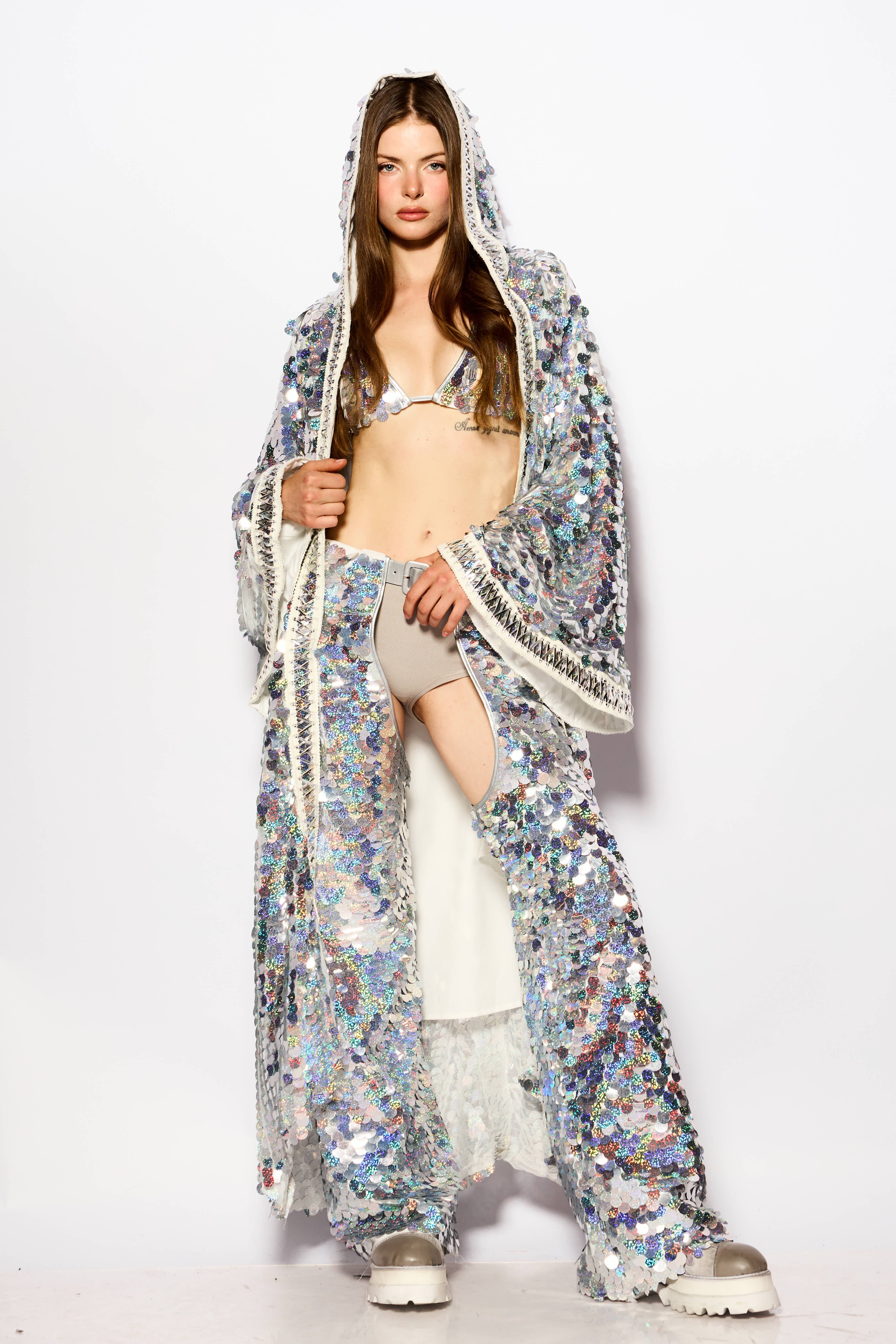 Holographic Disco rain kimono