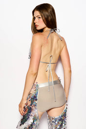 Holographic Disco rain triangle top