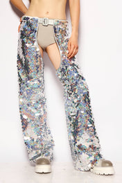 Holographic Disco rain pants