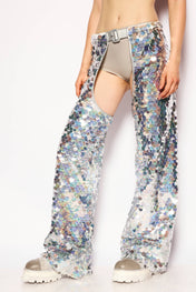 Holographic Disco rain pants