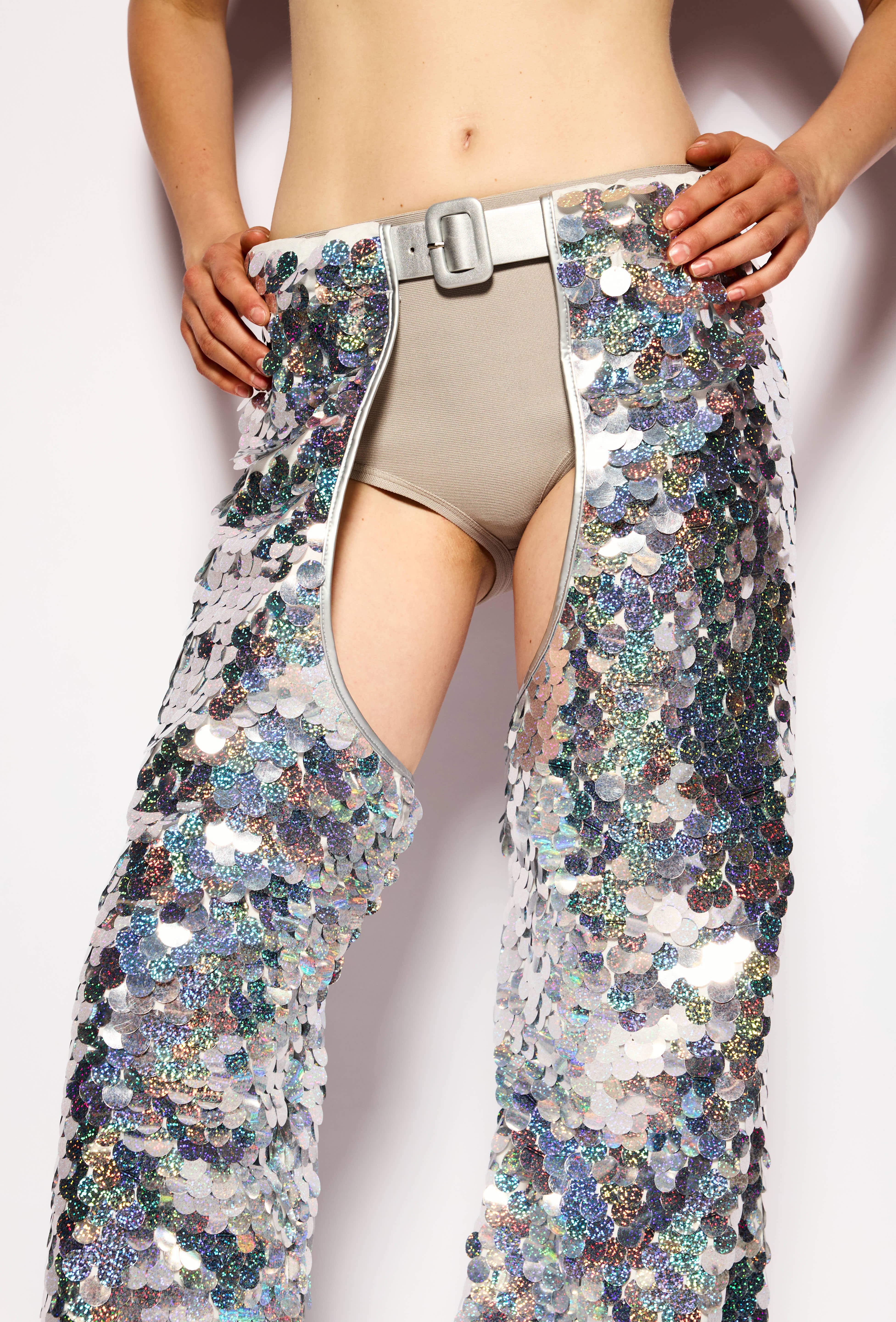 Holographic Disco rain pants