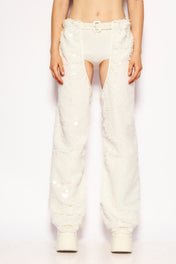 White Disco rain pants