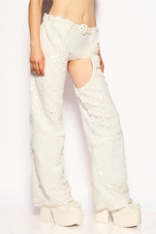 White Disco rain pants