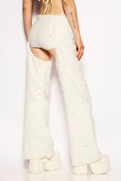 White Disco rain pants