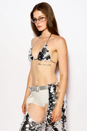 Silver Disco rain triangle top