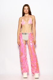 Pink Disco rain triangle top