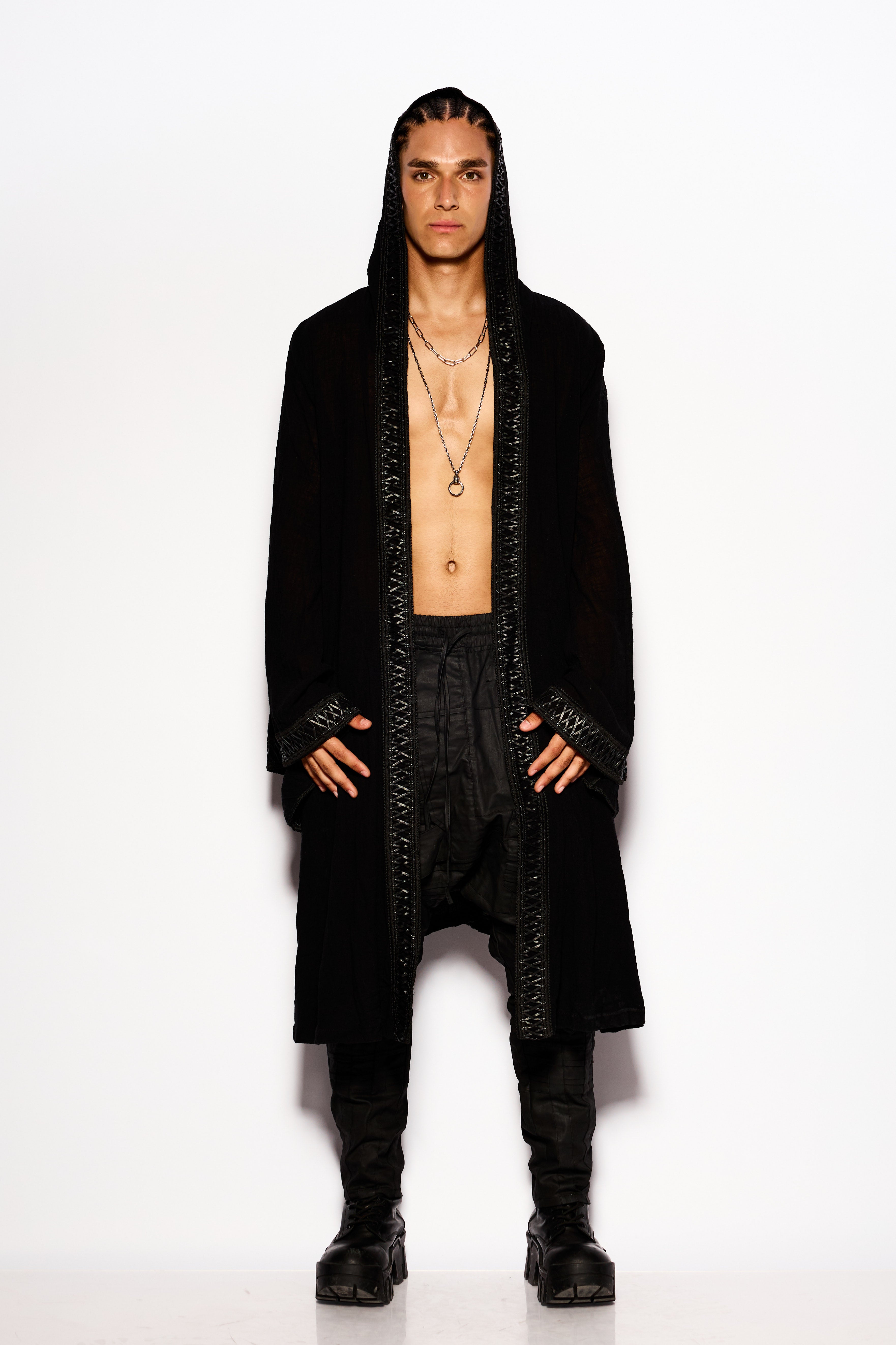 Black Coven hood kimono