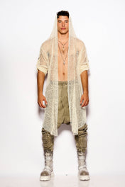 Beige Nomad net kimono