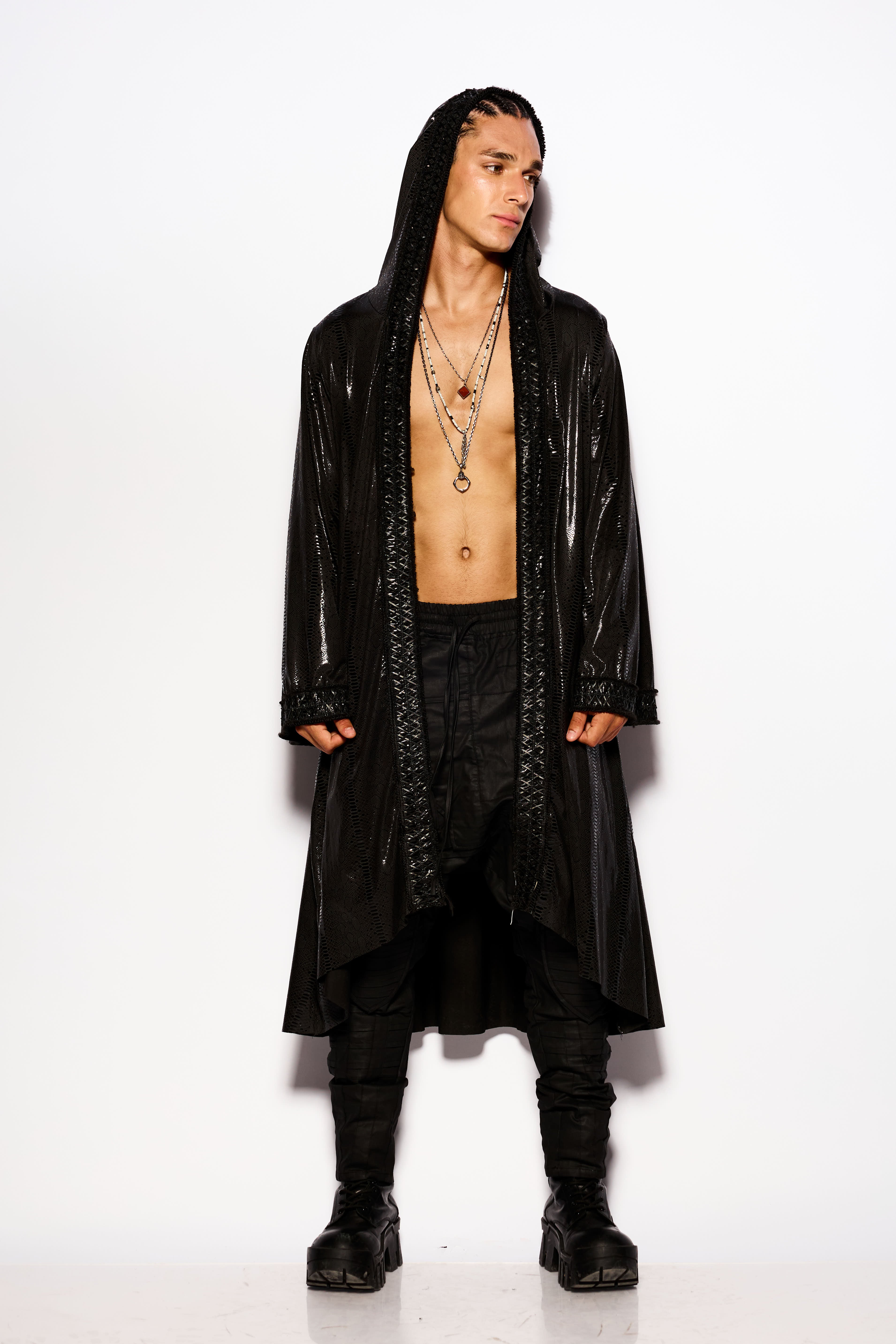 Black Liquid shadow kimono