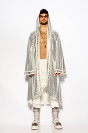 Silver Liquid shadow kimono