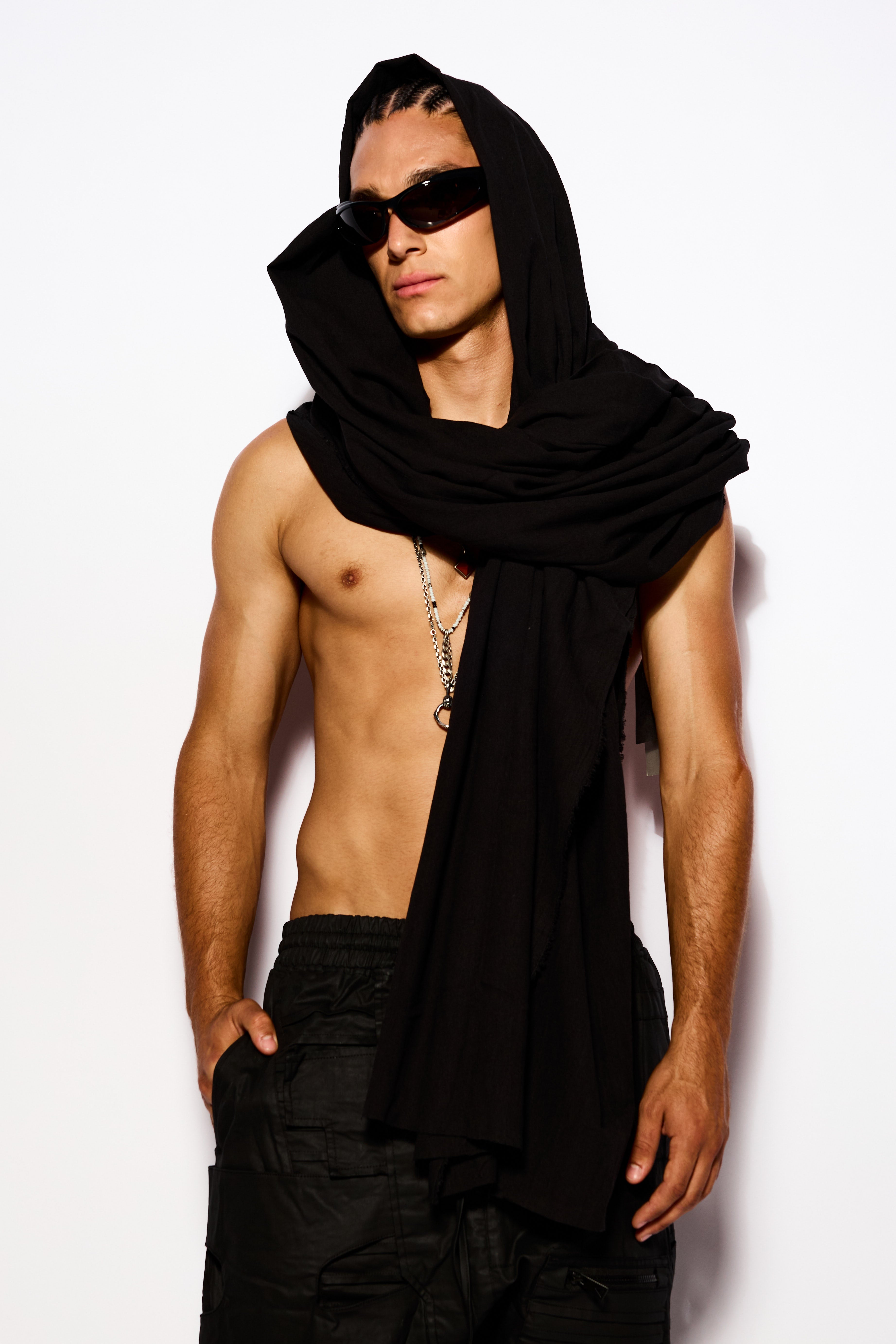 Oversized Black Scarf