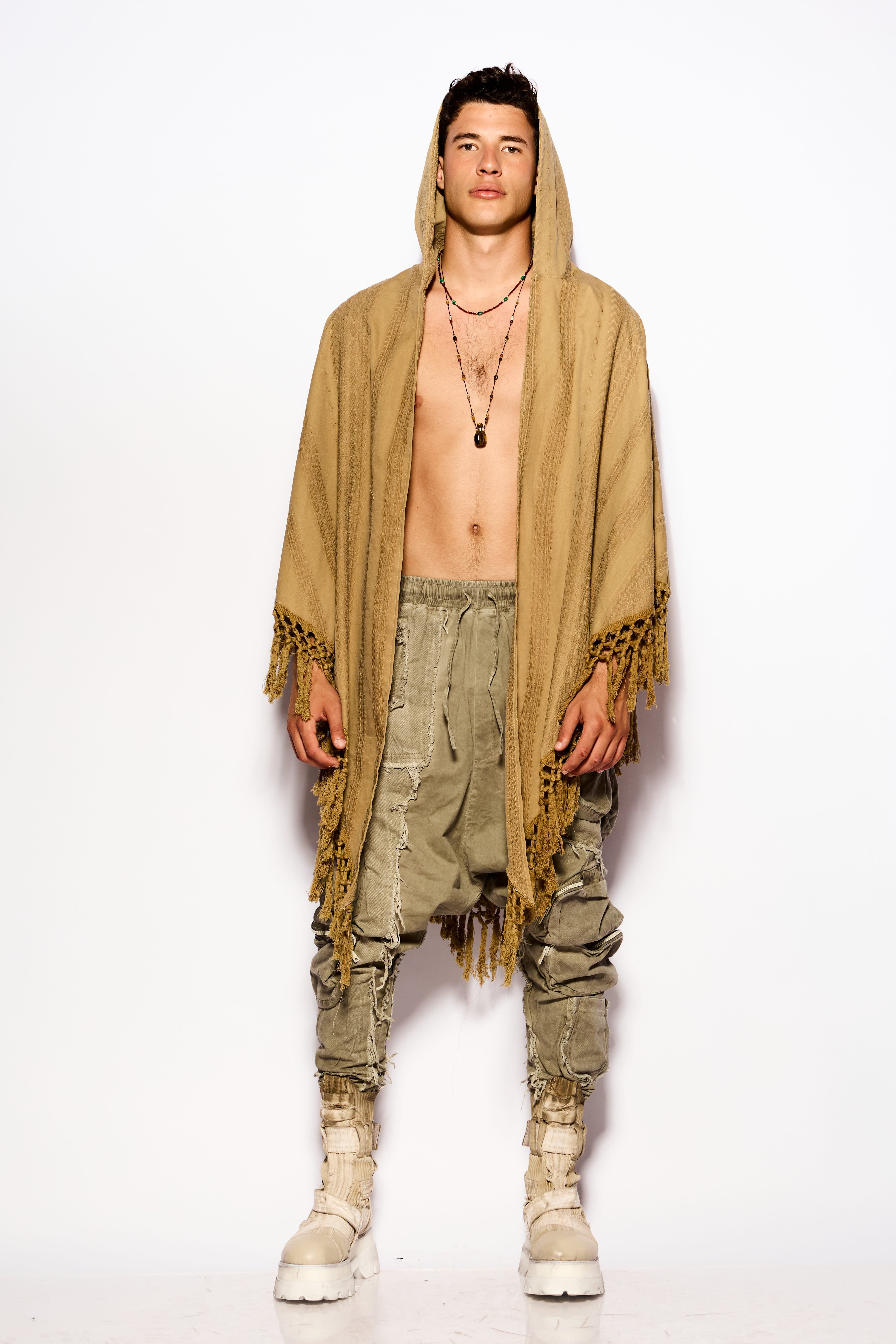 Beige Draped kimono