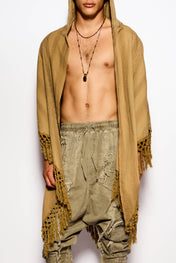 Beige Draped kimono