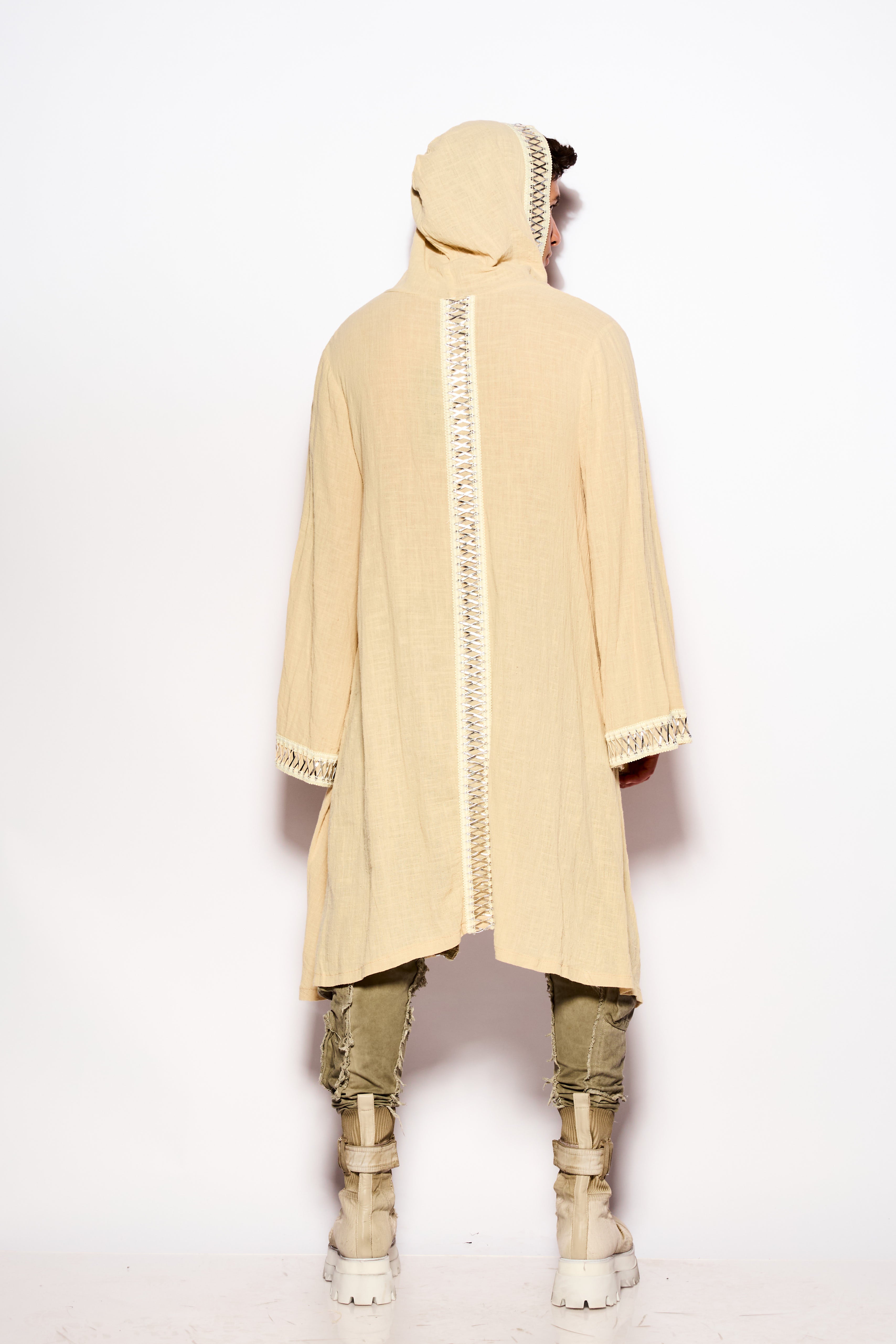 Beige Coven hood kimono