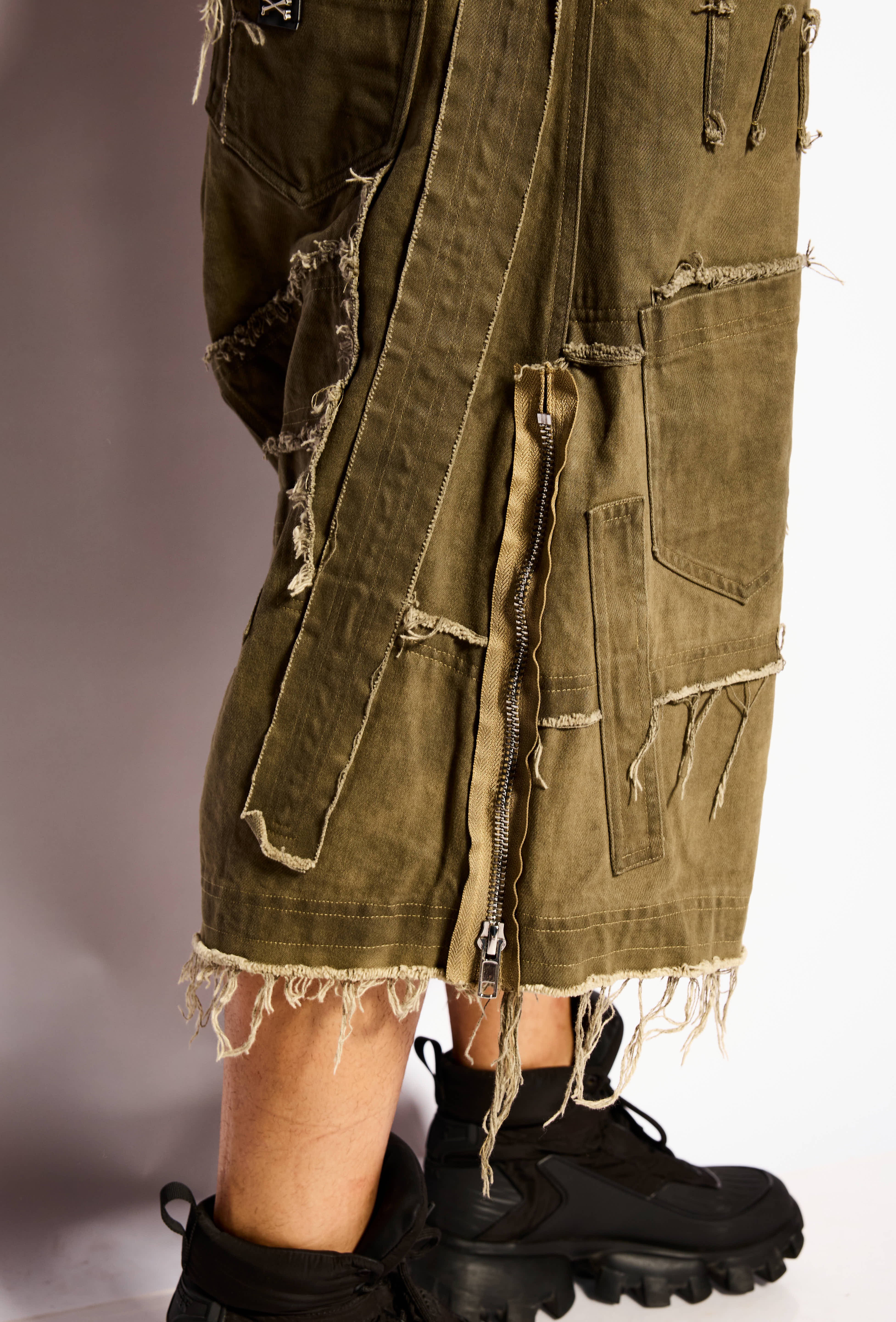 Chaki Apocalypse denim bermuda