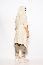 Raw edge kimono
