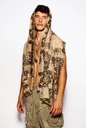 Brown Patterned Scarf