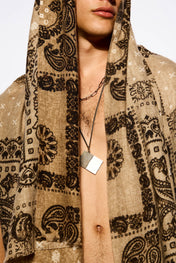 Brown Patterned Scarf